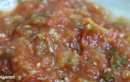 How to Make Boiled Tomato Green Chili Chutney Recipe
