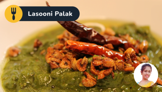 Dhaba Style Lasooni Palak Sabji Recipe